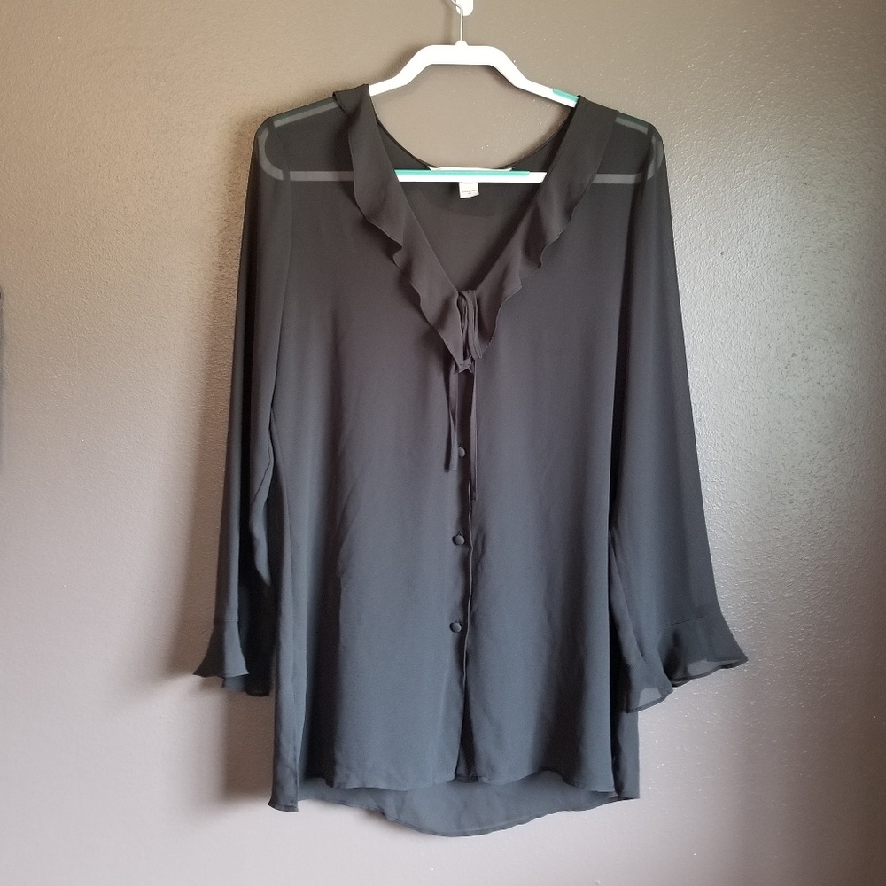 Victoria's Secret ruffle chiffon blouse